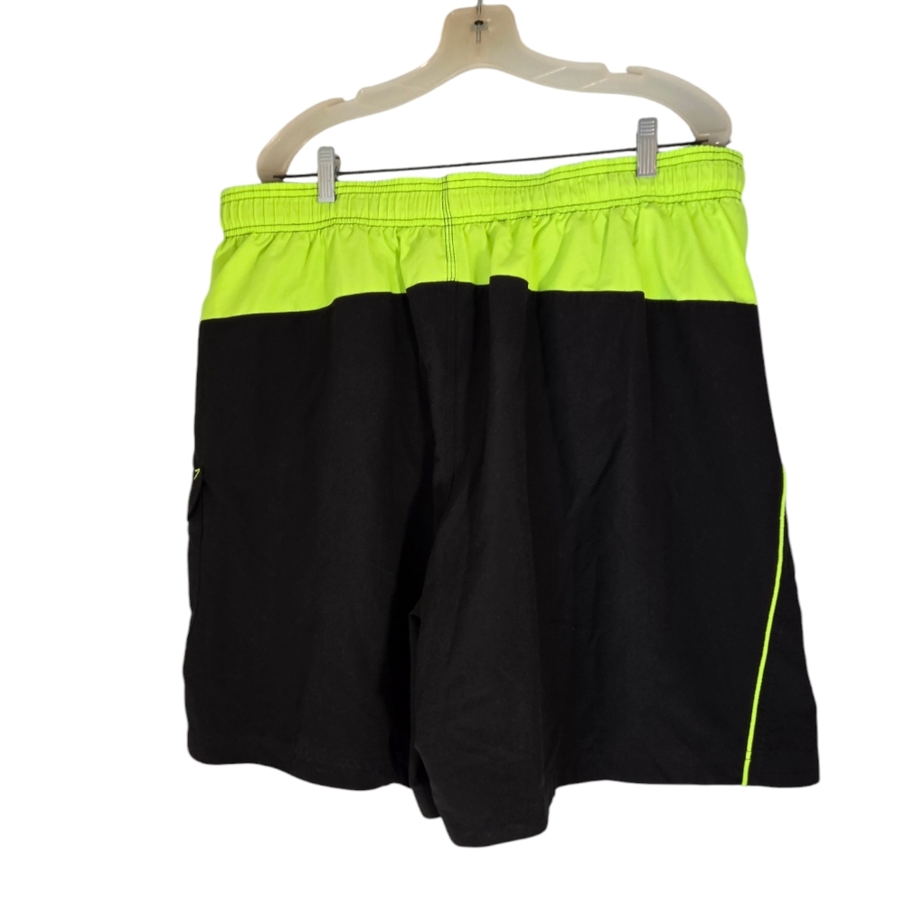 Speedo Men's Black and Green Swim Trunks Board Shorts - Picture 11 of 11